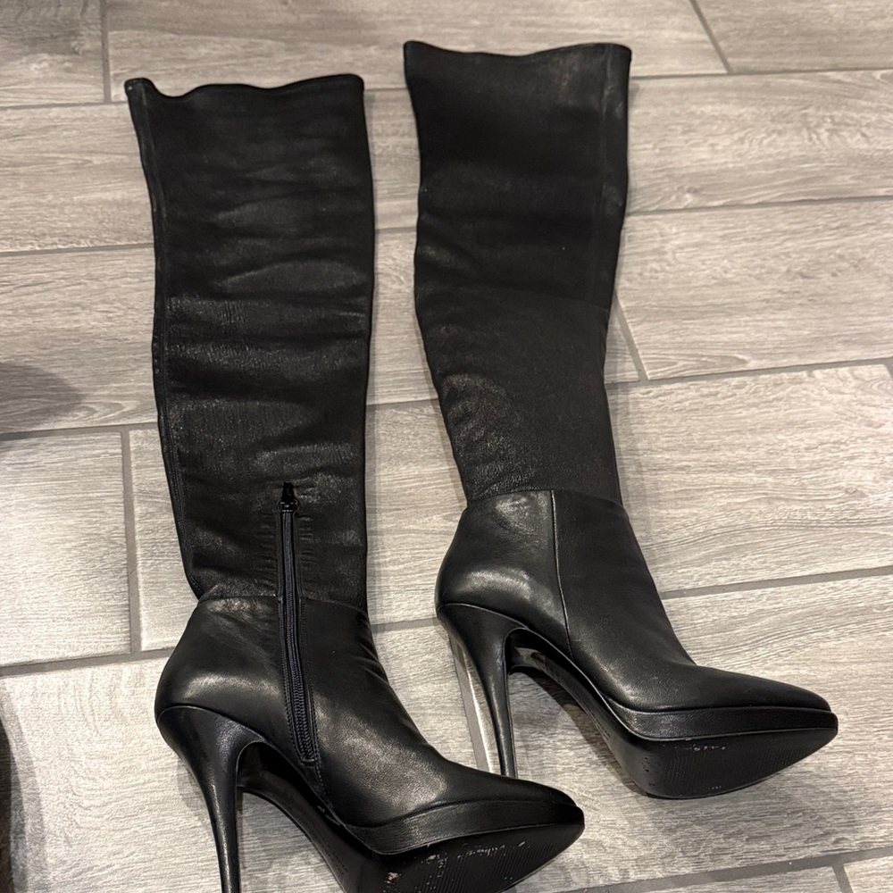 Vera Wang Lavender Label Black Over the Knee Boots